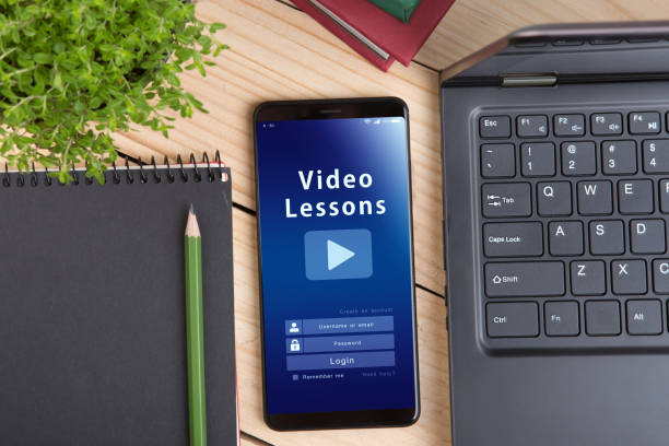 istock video lessons concept, online education login or registration screen design 1354039896
