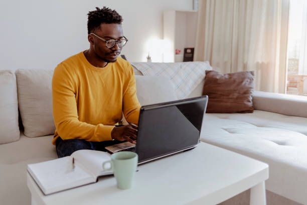 istock Working on his own business. 1354039930