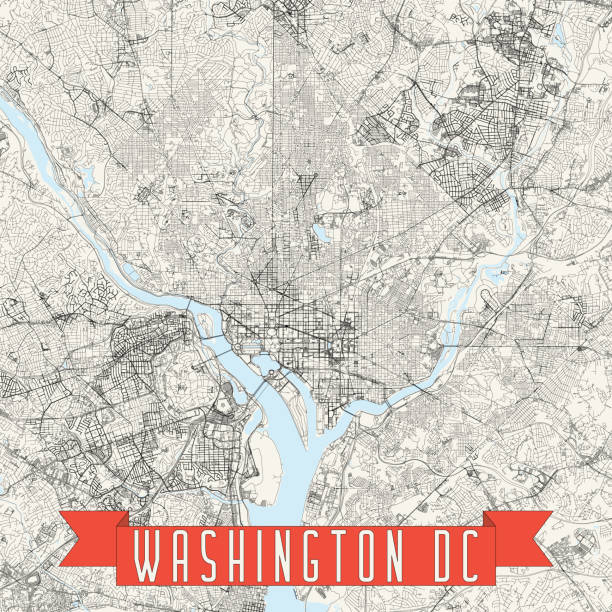 washington, district of columbia vektorkarte - the mall sign washington monument washington dc stock-grafiken, -clipart, -cartoons und -symbole