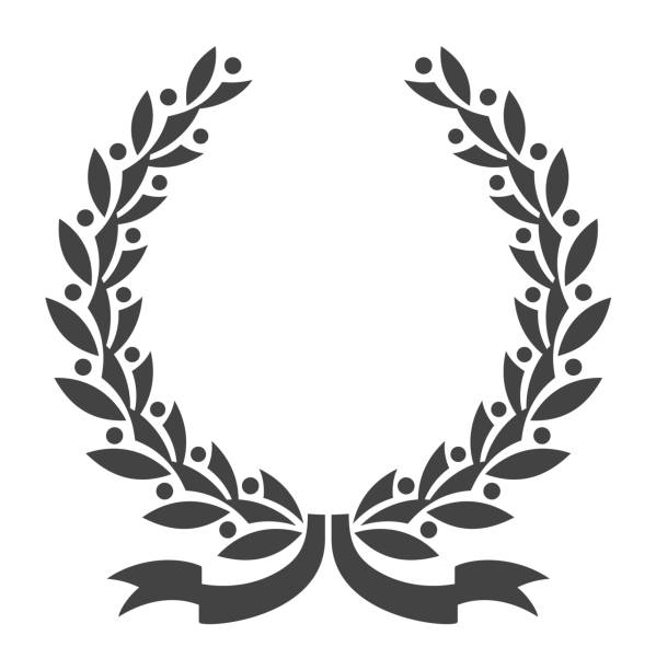 Award laurel wreath. Victory emblem frame, trophy winner certificate clipart Award laurel wreath. Victory emblem frame, trophy winner certificate clipart isolated on white background laureat stock illustrations