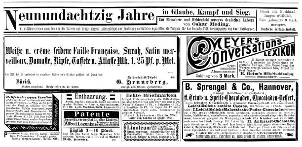 istock Ads in German magazine of 1887 1354045296