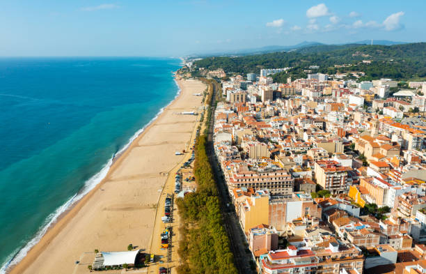 istock Birds eye view of Calella, Spain 1354045787