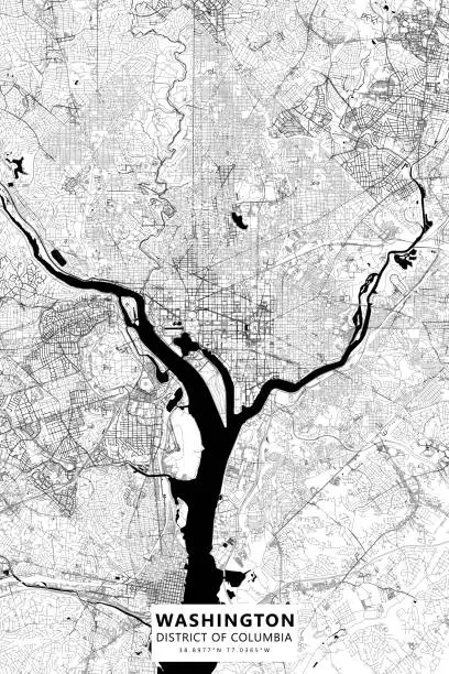 Vector illustration of Washington, District of Columbia Vector Map