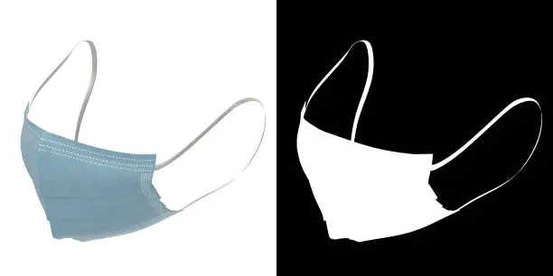 3D rendering illustration of a surgical mask