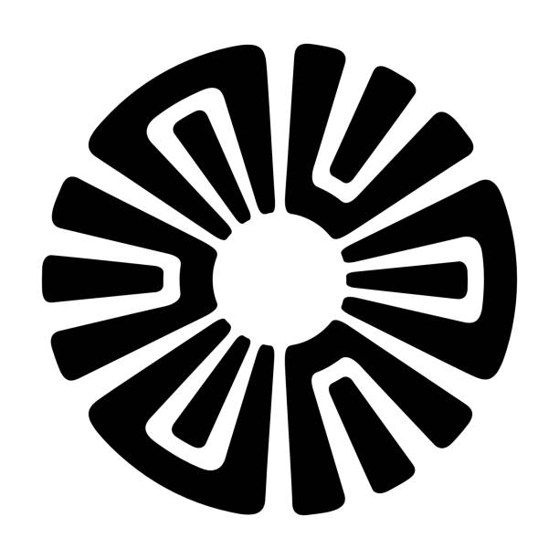 ilustraciones, imágenes clip art, dibujos animados e iconos de stock de ornamento circular abstracto. símbolo étnico aislado. roseta de elementos geométricos. - cultura indígena