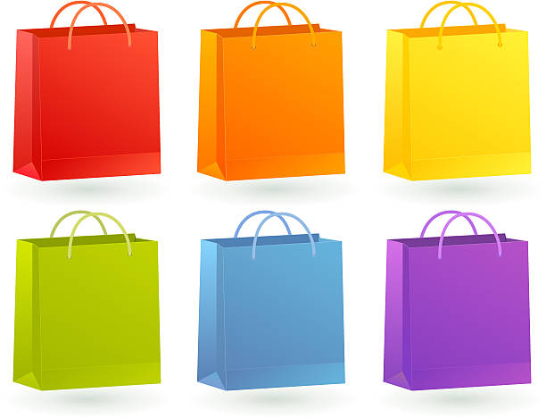 Colourful Shopping Bags vector art illustration