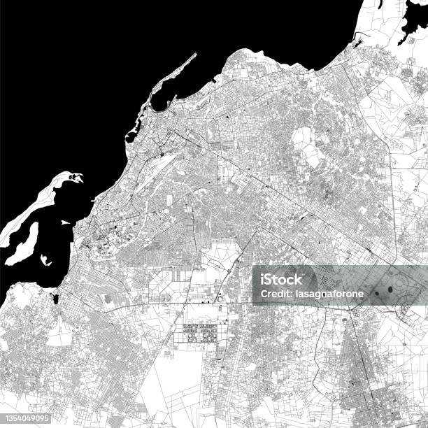 Luanda Angola Vector Map - Arte vetorial de stock e mais imagens de Luanda - Luanda, Mapa, Abstrato