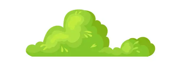 Vector illustration of Cartoon shrubbery. Illustrated bushs, forest hedge vector design