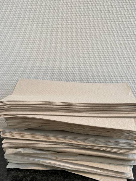 Pile of paper towels stock photo