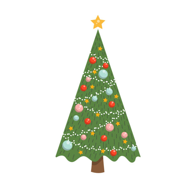 красочная рождественская наклейка - advent calendar advent christmas tree christmas stock illustrations