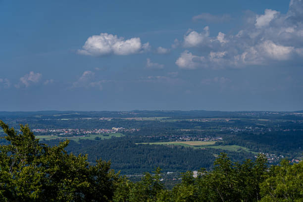 istock View from a hill down to the village in the valley 1354054962