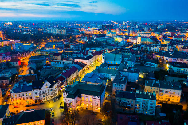 istock Rzeszow cityscape at twilight 1354055220