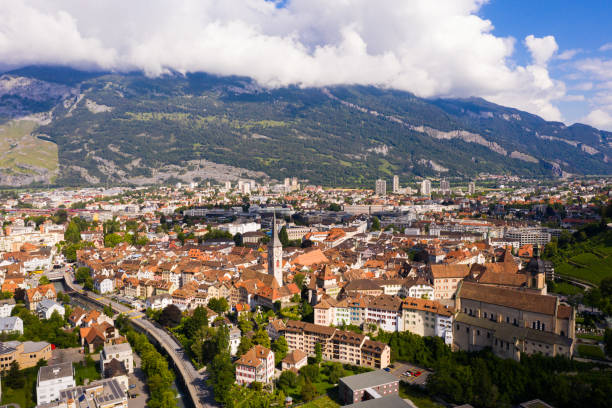 istock View from drone of Swiss town Chur 1354055239