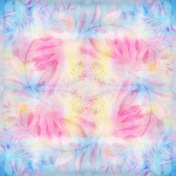 istock Branch with leaves on a watercolor background. Floral watercolor. Seamless patterns. Plant pattern. Use printed materials, signs, items, websites, maps, posters, postcards, packaging. 1354057007