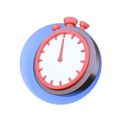 stopwatch, timer 3d render on white illustration. 3d render.