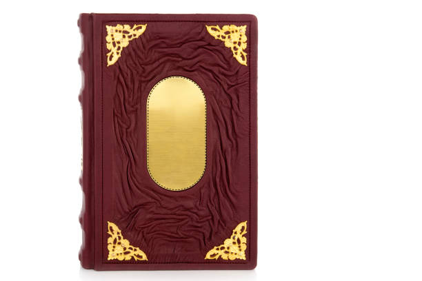 istock book with cover color isolated on white background, front view. 1354065253