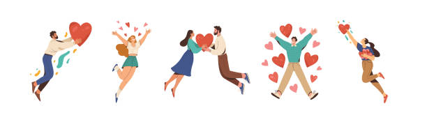 People in love collection. vector art illustration