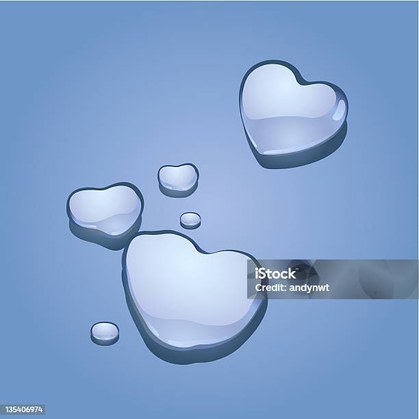 Iced Melting Hearts Stock Illustration - Download Image Now - Heart Shape, Ice, Blue Background