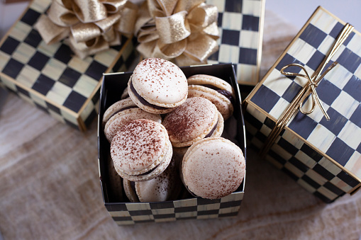 Macarons in gift box
