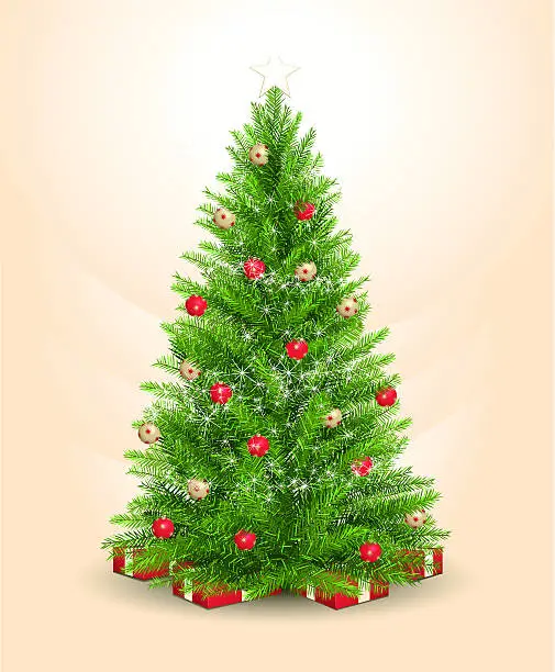 Vector illustration of realistic Christmas tree