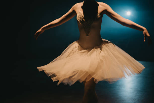 istock Graceful ballerina practice ballet position 1354079942
