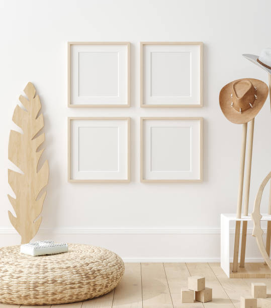 istock Frame poster mockup in children room interior background 1354082546