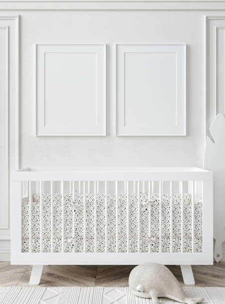 istock Frame poster mockup in children room interior background 1354082547