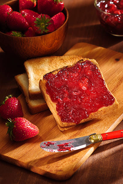 toast with cherry jam