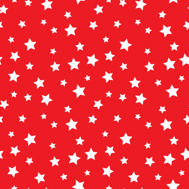 illustrazioni stock, clip art, cartoni animati e icone di tendenza di stelle pattern rosso - star pattern