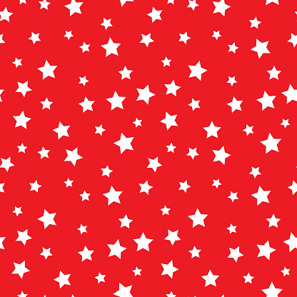Vector illustration of stars in a repeating pattern against a red background.