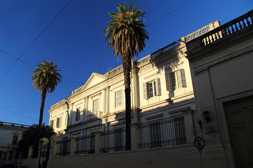Buenos Aires, Argentina – APRIL 16, 2019: This elegant building is located in the barrio of San Telmo, Buenos Aires, and houses the military archives of Argentina