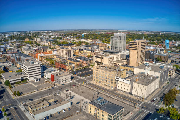 Aerial View of Fargo, North Dakota in early Autumn Aerial View of Fargo, North Dakota in early Autumn north dakota stock pictures, royalty-free photos & images
