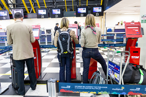 Sao Paulo, Brazil, November 18, 2013. Passengers Inside on Congonhas Airport in Sao Paulo