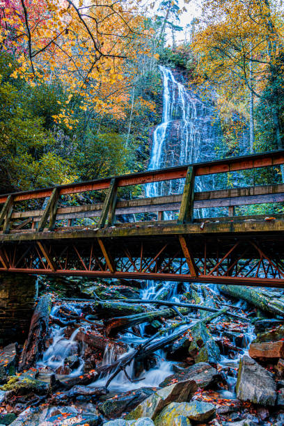 Bridge and Mingo Falls in Autumn