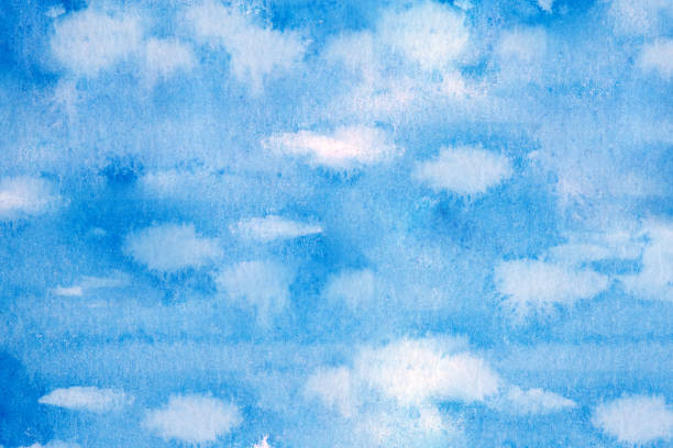 istock Abstract watercolor fill or textured background. Hand drawn blue backdrop with white spots and streaks. 1354117314