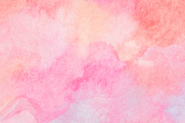 istock Light Pink abstract illustration background with dots and drips. watercolor paper texture image 1354118172