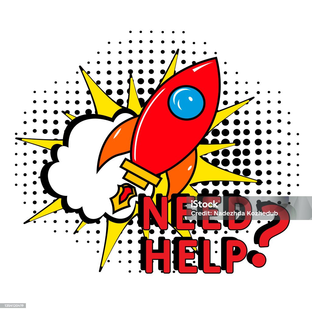 Comic Need Help Need Help In Comic Pop Art Style Stock Illustration - Download Image ...