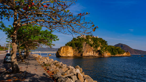 regione costiera di spiaggia oceanica durante il giorno con mare, sabbia e rocce - real estate immagine foto e immagini stock