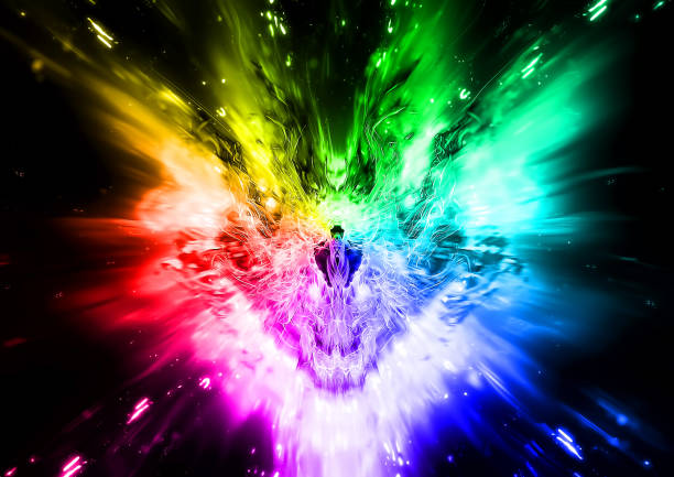 Illustration of colorful flame dragon
