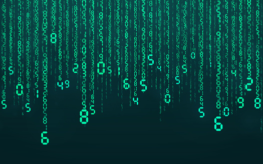 Blue Matrix Numbers Blue Matrix Digital Background Falling Numbers Digital Network ...