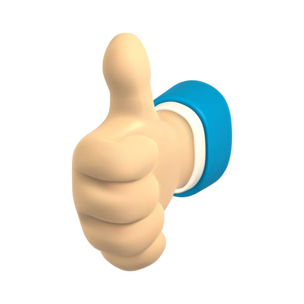 istock Cartoon character hand shows OK finger gestures. 3d render hand businessman in suit. Vector illustration 1354149226