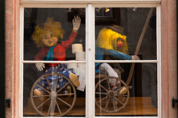 Basel, Switzerland - February 21. Carnival window decoration