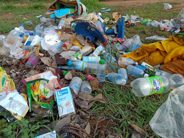 istock Plastic waste in the village 1354152609