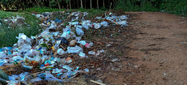 istock Plastic waste in the village 1354152761