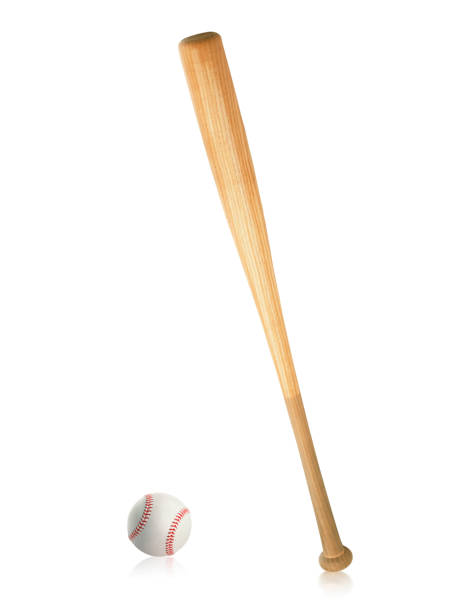 istock Baseball bat and ball isolated on white background 1354156584