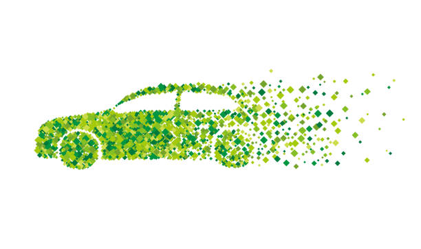 ilustraciones, imágenes clip art, dibujos animados e iconos de stock de vehículo eléctrico, concepto de energía verde - green car