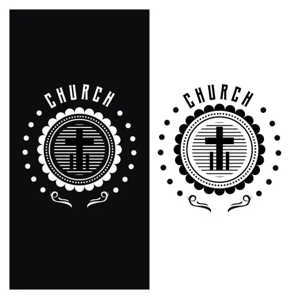 Vector illustration of church logo design vector