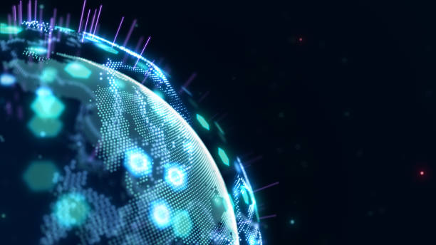 istock Digital World Networks of Information, digital age global connectivity. planet earth technology business concept 1354165065