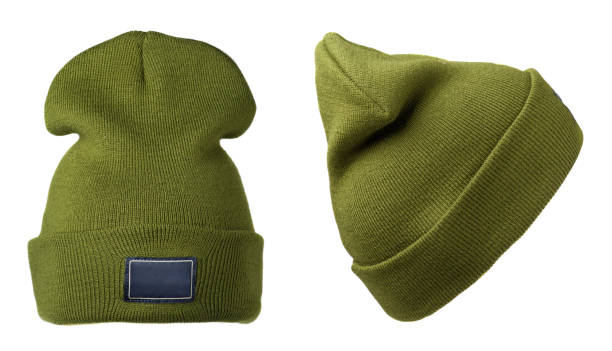 istock hat isolated on white background .knitted hat. green hat 1354167123