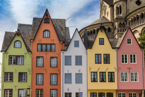 Colorful old houses at the fish market square in Cologne Colorful old houses at the fish market square in Cologne, Germany cologne stock pictures, royalty-free photos & images